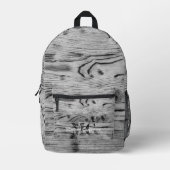  rustiek grijs verbrand hout Carpenter Monogram Bedrukte Rugzak (Voorkant)