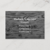  rustiek grijs verbrand hout Carpenter Monogram Visitekaartje (Achterkant)
