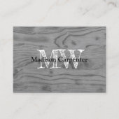  rustiek grijs verbrand hout Carpenter Monogram Visitekaartje (Voorkant)