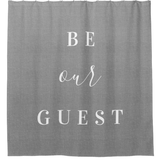 Rustiek grijs Wees onze gast | Boerderij badkamer Douchegordijn (Voorkant)