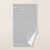 Rustiek Grijs Winter Krans Familienaam Monogram Bad Handdoek (Handdoek)