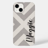 Rustiek Grijs X Chevron Monogram Case-Mate iPhone Case (Achterkant)