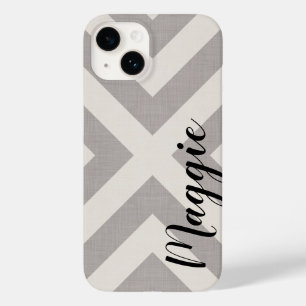 Rustiek Grijs X Chevron Monogram Case-Mate iPhone Case