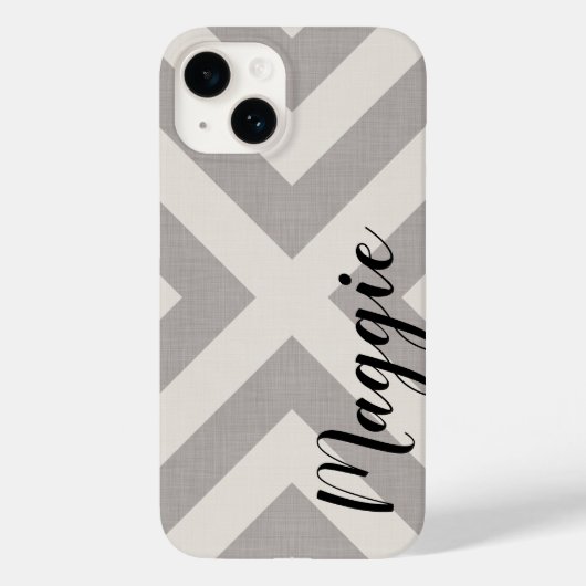 Rustiek Grijs X Chevron Monogram Case-Mate iPhone Case (Achterkant)