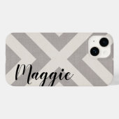 Rustiek Grijs X Chevron Monogram Case-Mate iPhone Case (Achterkant (horizontaal))