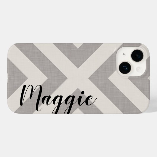 Rustiek Grijs X Chevron Monogram Case-Mate iPhone Case (Achterkant (horizontaal))