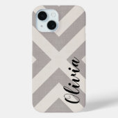 Rustiek Grijs X Chevron Monogram Case-Mate iPhone Case (Achterkant)
