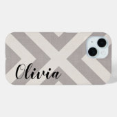 Rustiek Grijs X Chevron Monogram Case-Mate iPhone Case (Achterkant (horizontaal))