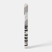 Rustiek Grijs X Chevron Monogram iPhone 15 Hoesje (Linkerkant)