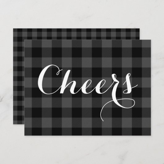 Rustiek grijs zwart plaid - Proost Briefkaart (Voorkant / Achterkant)