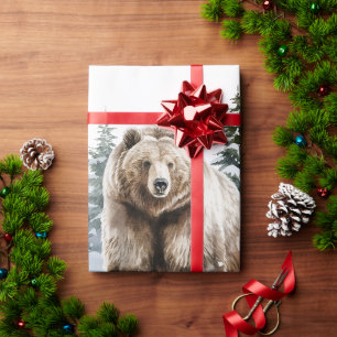 Rustiek Grizzly Beer cadeaupapier