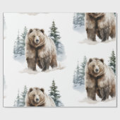 Rustiek Grizzly Beer cadeaupapier (Vlak)