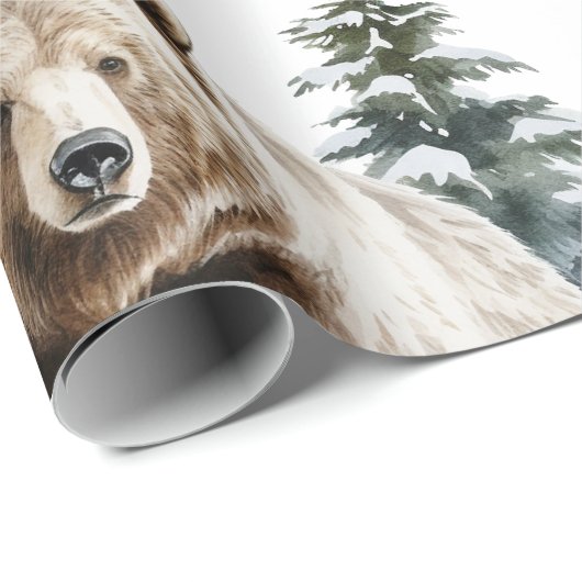 Rustiek Grizzly Beer cadeaupapier (Rol Hoek)