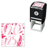 Rustiek groen 2025 Blauw Nieuwjaar Vakantie Zelfinktende Stempel (In situ)