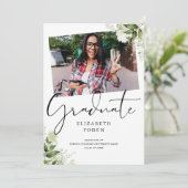 Rustiek groen 2 foto Afstuderen Kaart (Staand voorkant)