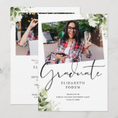 Rustiek groen 2 foto Afstuderen Kaart (Voorkant / Achterkant)