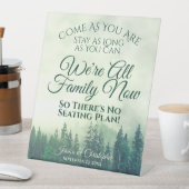 Rustiek Groen Bergbos Open Zitten Bruiloft Reclamebord Met Voetstuk (Insitu)