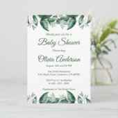 Rustiek Groen Blad Baby shower Kaart (Staand voorkant)