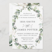 Rustiek groen Bladgroen Bladgroen Krans Gouden bru Kaart (Voorkant / Achterkant)