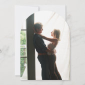 Rustiek groen Bloemen Gouden Boog Foto bruiloft Kaart (Achterkant)