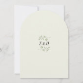 Rustiek groen Bloemen Gouden Boog Monogram Huwelij Kaart (Achterkant)