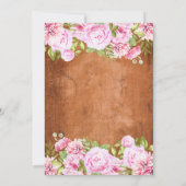 Rustiek groen Blush Roze Pioen Bruiloft Kaart (Achterkant)