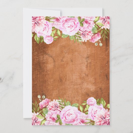 Rustiek groen Blush Roze Pioen Bruiloft Kaart (Achterkant)