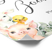 Rustiek groen Boerderij Dieren Baby Gastenboek tek Poster (Hoek)