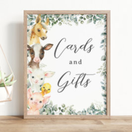 Rustiek groen Boerderij Dieren Baby Kaarten en ges Poster