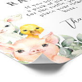 Rustiek groen Boerderij Dieren Baby Luier Raffle Poster (Hoek)