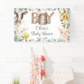 Rustiek groen Boerderij Dieren Baby shower Achterg Spandoek (Insitu)