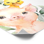 Rustiek groen Boerderij Dieren Baby shower Welkom Poster (Hoek)