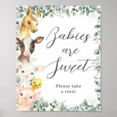 Rustiek groen Boerderij Dieren Baby zijn Sweet Tre Poster (Voorkant)