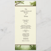rustiek groen boom Lijst bruiloft programma Programmakaart (Achterkant)