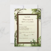 rustiek groen boom Lijst RSVP Kaartje (Voorkant)