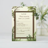 rustiek groen boom Lijst RSVP Kaartje (Staand voorkant)