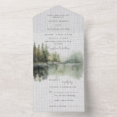 Rustiek groen bos Alles in één bruiloft Uitnodigen All In One Uitnodiging (Binnen)