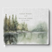 Rustiek groen bos bruiloft gastenboek (Voorkant)