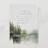 Rustiek groen bos bruiloft RSVP Kaart (Voorkant / Achterkant)