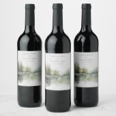 Rustiek groen bos bruiloft wijn etiket (Flessen)