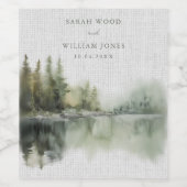 Rustiek groen bos bruiloft wijn etiket (Enkel label)