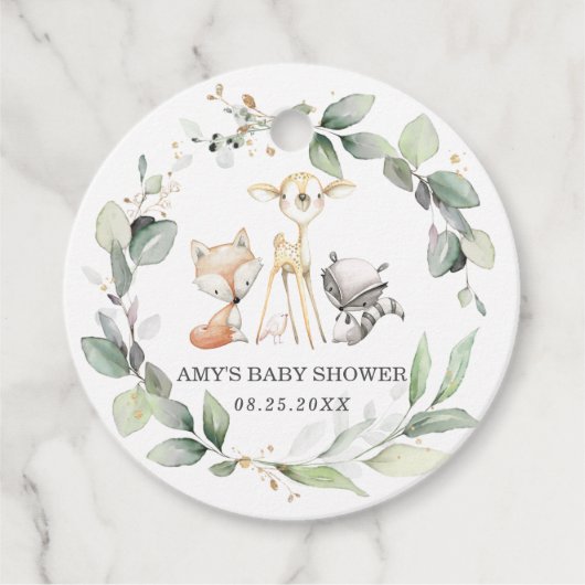 Rustiek groen bos dieren dank u bedankjes labels (Voorkant)