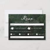 Rustiek Groen Bos Foto Achtergrond Trouwen RSVP Kaartje (Voorkant)
