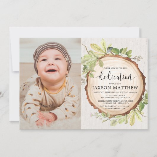 Rustiek groen bos inwijdingsfoto kaart (Voorkant)