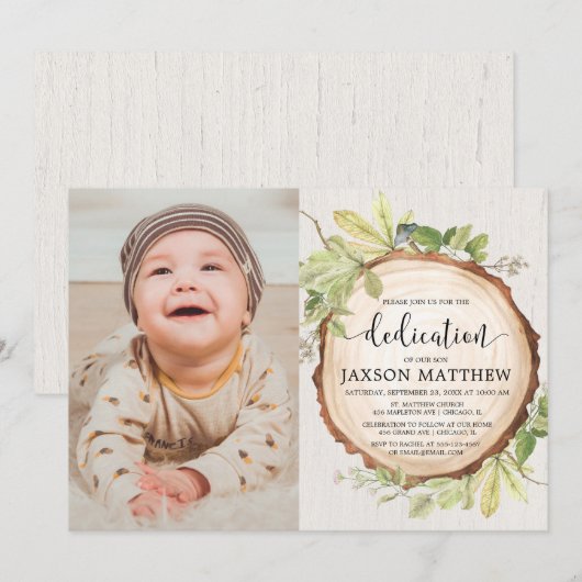 Rustiek groen bos inwijdingsfoto kaart (Voorkant / Achterkant)