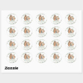 Rustiek groen bosdieren Baby shower gunst Ronde Sticker (Vel)