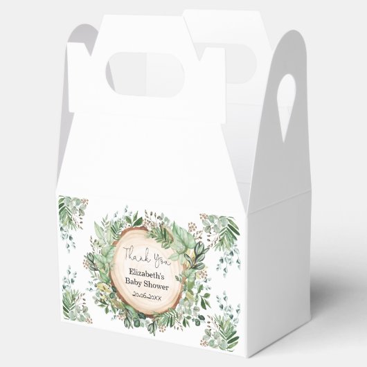 Rustiek groen Botanisch Baby shower 1e Verjaardag Bedankdoosjes (Geopend)