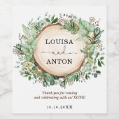 Rustiek groen botanische tuin bruiloft gunsten wijn etiket (Enkel label)