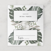 Rustiek groen botanische Waterverf bruiloft Plaatskaartje (Buitenkant ongevouwen)