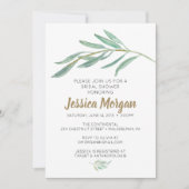 Rustiek groen bruids douche uitnodiging (Voorkant)